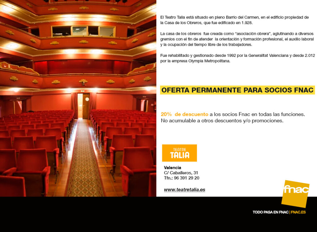 La programación del teatro Talia de Valencia viene cargado de buena música