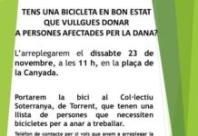 La Canyada acull una iniciativa solidària i arreplega bicicletes per a donar-les als afectats per la Dana