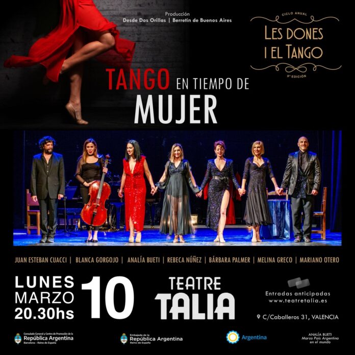 Tango en tiempo de mujer: gran espectáculo en el teatro Talía este lunes 10 de marzo