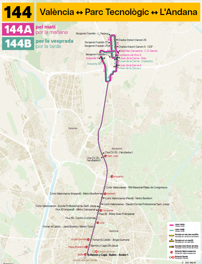 Parc Tecnològic millora el servei d'autobús i redueix el temps de tornada a València a partir del 17 de desembre