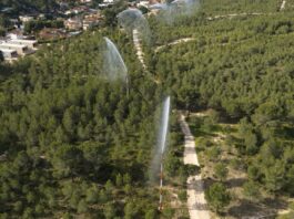 cañones de agua en la Vallesa