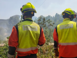 Els bombers del parc de Montcada participen en el gran desplegament d'urgència per l'incendi al barranc del Carraixet