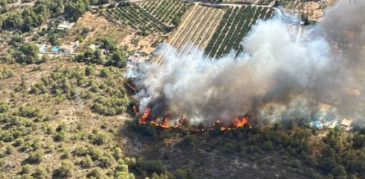 Un incendi forestal a Llíria obliga a evacuar de manera preventiva diverses vivendes a la Canyada Parda abans de ser estabilitzat