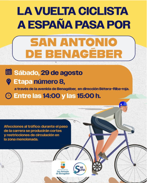Sant Antoni de Benaixeve acollirà el pas de la 8a etapa de La Volta a Espanya aquest dissabte 29 d'agost. Sant Antoni de Benaixeve acollirà el pas de la 8a etapa de La Volta a Espanya aquest dissabte 29 d'agost.