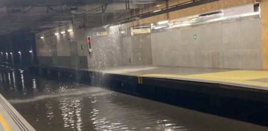 metro inundado